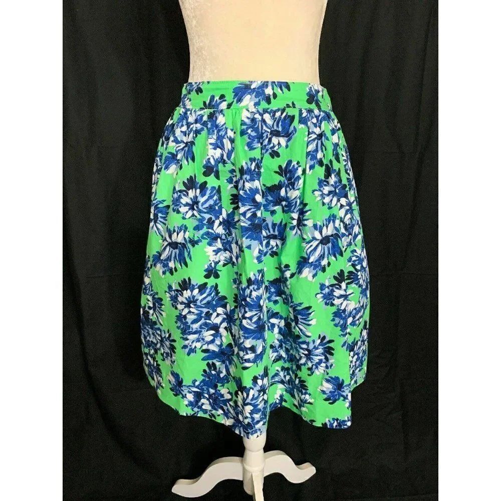 J Crew Floral Fit Flare Midi skirt